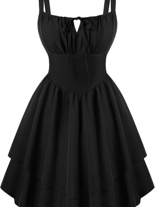 Corset Mini Dress for Women Teens  Summer Ruffle Sundress Graduation Homecoming Dresses