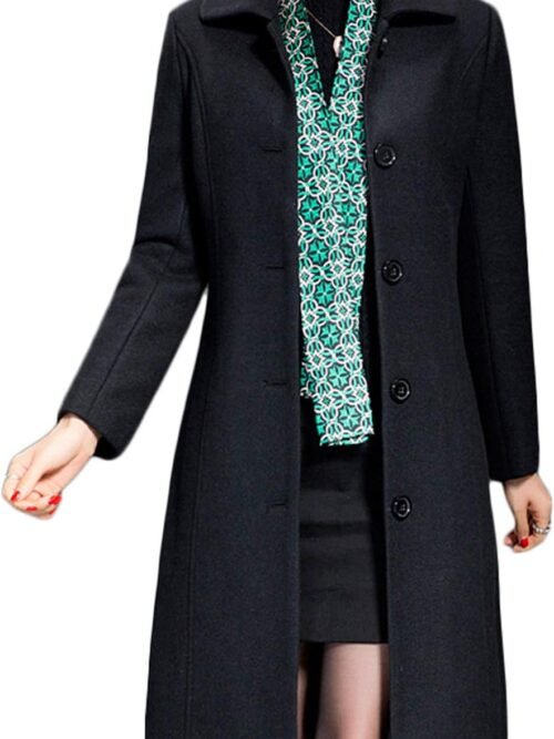 Women's Wool Trench Coat Winter Long Thick Overcoat Walker Coats