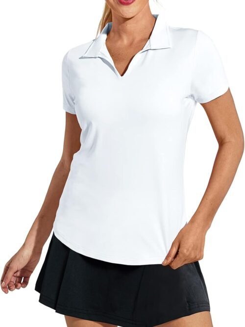 Women's V-Neck Quick-Dry Tennis Polo Shirt