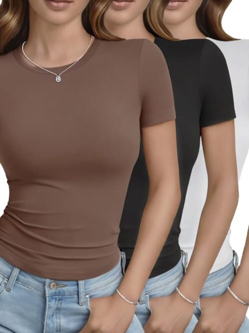 Cloud-Soft 2-in-1 Cropped Crew Neck T-Shirt