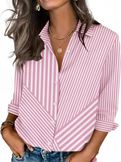 3/4 Sleeve V-Neck Business Shirt
